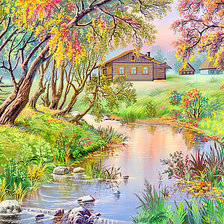 Схема вышивки «Сказочный пейзаж»