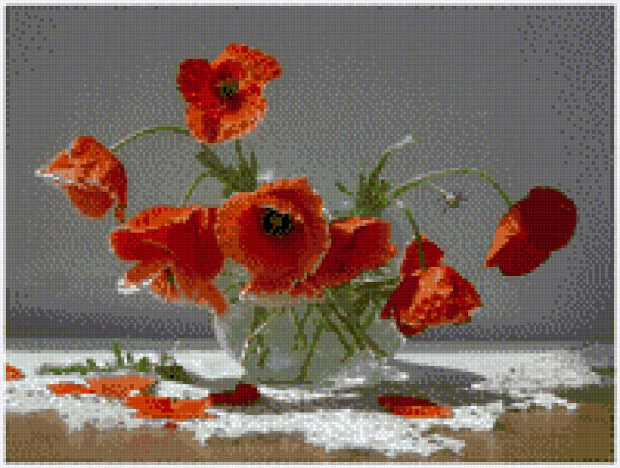 Маковый букет - букет, маки, цветы, натюрморт - предпросмотр