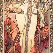 Схема вышивки «Орнамент и дева»