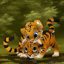Схема вышивки «тигрята»