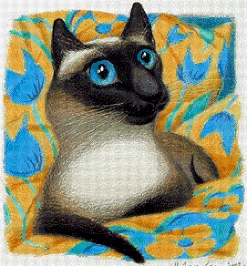 кошка - животные, кошка, подушка - предпросмотр