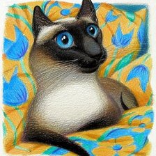 Схема вышивки «кошка»