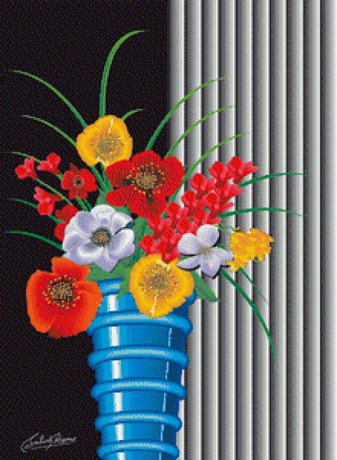 Букет цветов - натюрморт, цветы, живопись, букет - предпросмотр