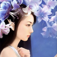 Схема вышивки «Девушка в цветах»