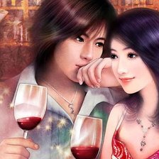 Схема вышивки «Влюбленная пара»