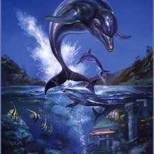 Схема вышивки «дельфин»