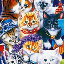 Схема вышивки «Котики»