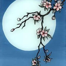 Схема вышивки «сакура луна»