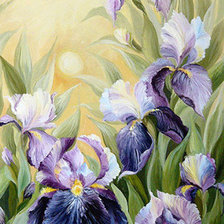 Схема вышивки «Ирисы (акварель)»