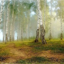 Схема вышивки «утро в лесу»