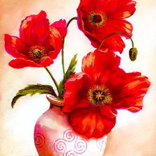 Схема вышивки «ваза с маками»