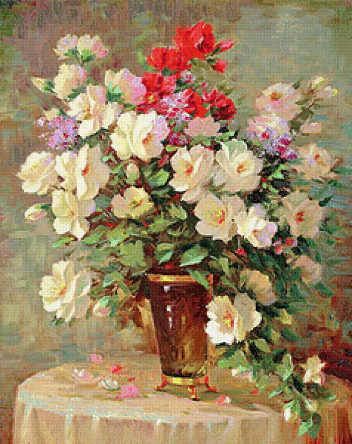 Цветы - цветы, живопись, букет, акварель - предпросмотр