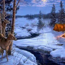 Схема вышивки «ночью в лесу»