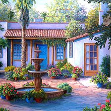 Схема вышивки «Уютный дворик»