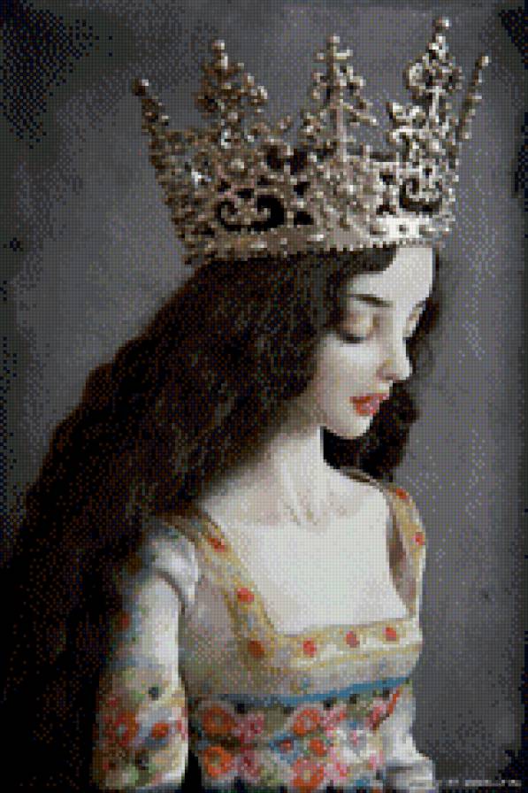 Королевна 2 - королевна, сарафан, корона, кукла, орнамент, девушка, волосы - предпросмотр