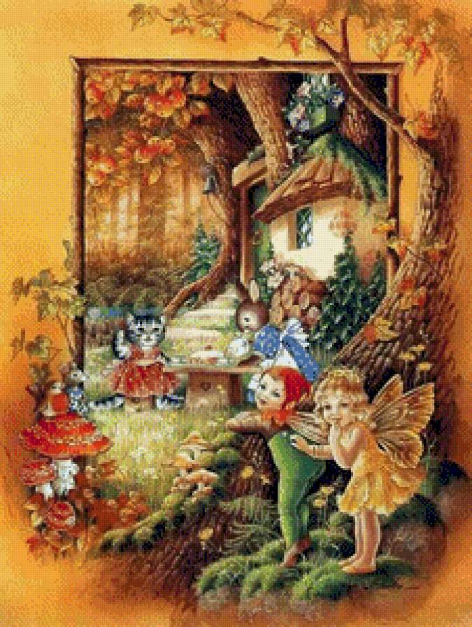 Страна Оз - волшебство, мечта, ангелы, феи, дом, детская вышивка - предпросмотр