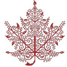 Схема вышивки «кленовый лист»