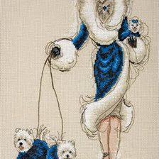 Схема вышивки «Дама с собачками»