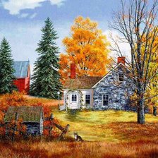 Схема вышивки «осень у порога»