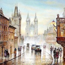 Схема вышивки «В городе дождь»