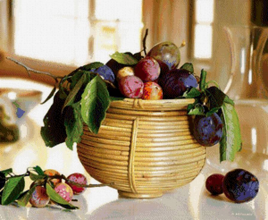 сливы - натюрморт - предпросмотр