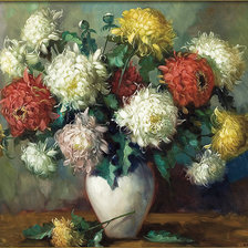 Схема вышивки «натюрморт хризантемы»