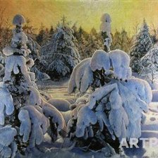 Схема вышивки «вечер в зимнем лесу»