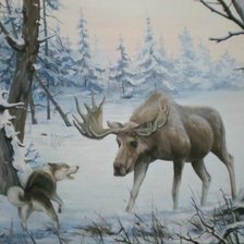 Схема вышивки «встреча в зимнем лесу»