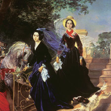 Схема вышивки «Портрет сестер брюллов»