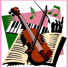 Схема вышивки «Ноты и скрипка»