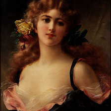 Схема вышивки «Девушка с розами»