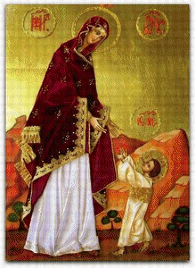 Икона "Первые шаги Иисуса" - икона - предпросмотр