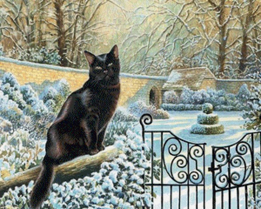 Рождественский кот - кошка, кот, зима - предпросмотр