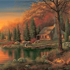 Схема вышивки «джуди гибсон 12 костёр на берегу»