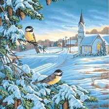 Схема вышивки «синички»