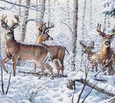 Схема вышивки «олени»