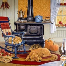 Схема вышивки «джуди гибсон 16 возле печки»