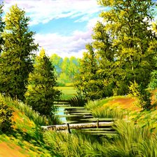 Схема вышивки «тихая речка-2»