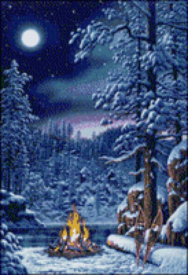 костер в лесу - предпросмотр