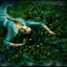 Схема вышивки «Красавица на траве»