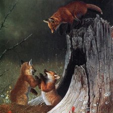 Схема вышивки «Лисята»