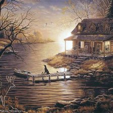 Схема вышивки «джуди гибсон 30 причал у дома»