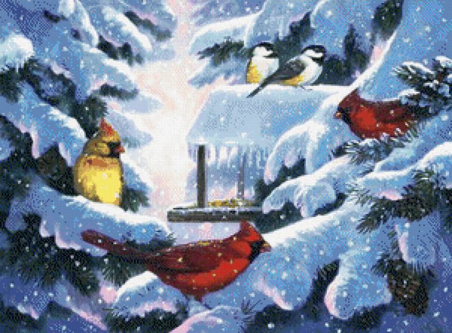 №539300 - птицы, животные, зима - предпросмотр