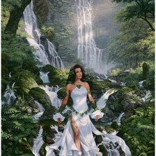 Схема вышивки «Девушка водопад»