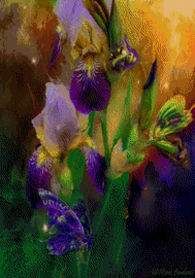 Carol Cavalaris - kwiaty, irysy - предпросмотр