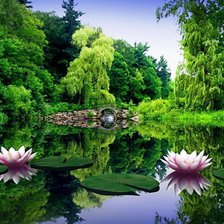 Схема вышивки «лесное озеро»