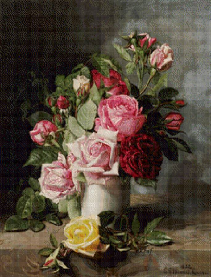 букет роз - букет, природа, картина, цветы, розы - предпросмотр