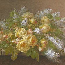 Схема вышивки «букет розы и сирень»