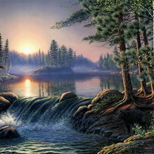 Схема вышивки «Лесная река»