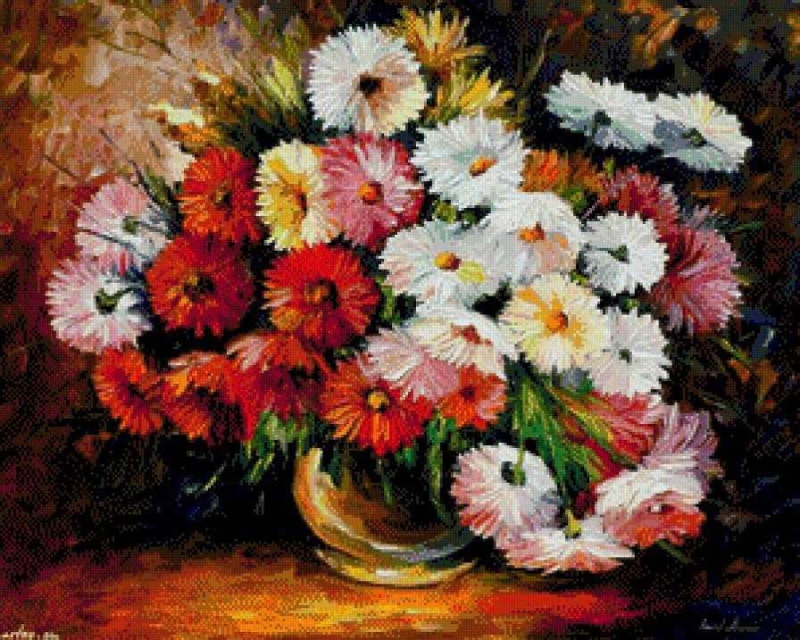 леонид Афремов магия цветов - картины, цветы, картина - предпросмотр